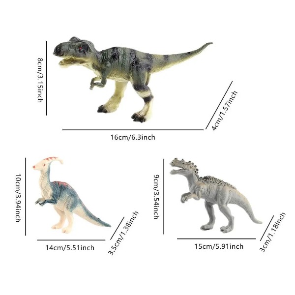 12pc Dino Figurine Set w/ T-Rex: Assorted, Durable Jumbo Dinosaur Models for Easter